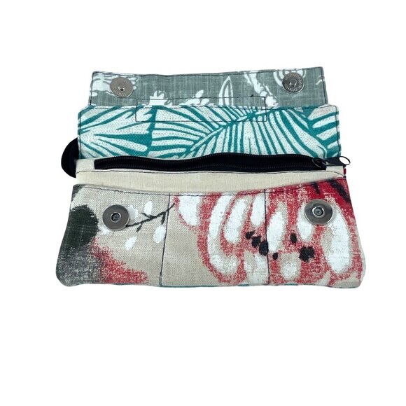 Pura Vida Womens Tropical Leaf Floral Pattern Clutch Wristlet Zipper Snap Closur - Picture 7 of 9